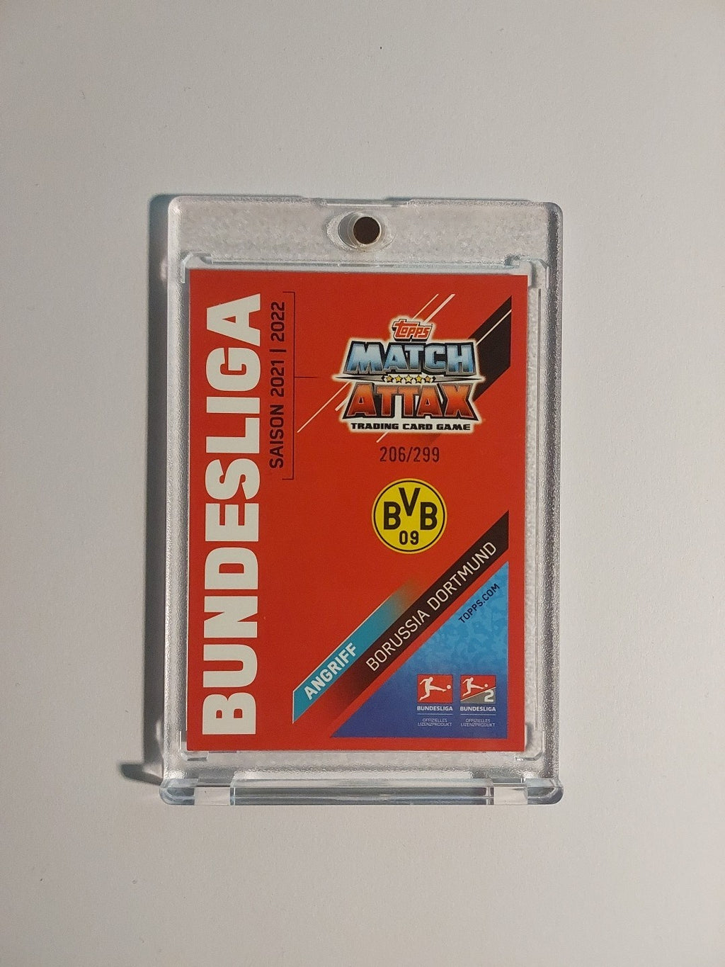 Topps Bundesliga 2021-22 Erling Haaland Dortmund Parallel 206/299 Refractor Rare – Bild 2