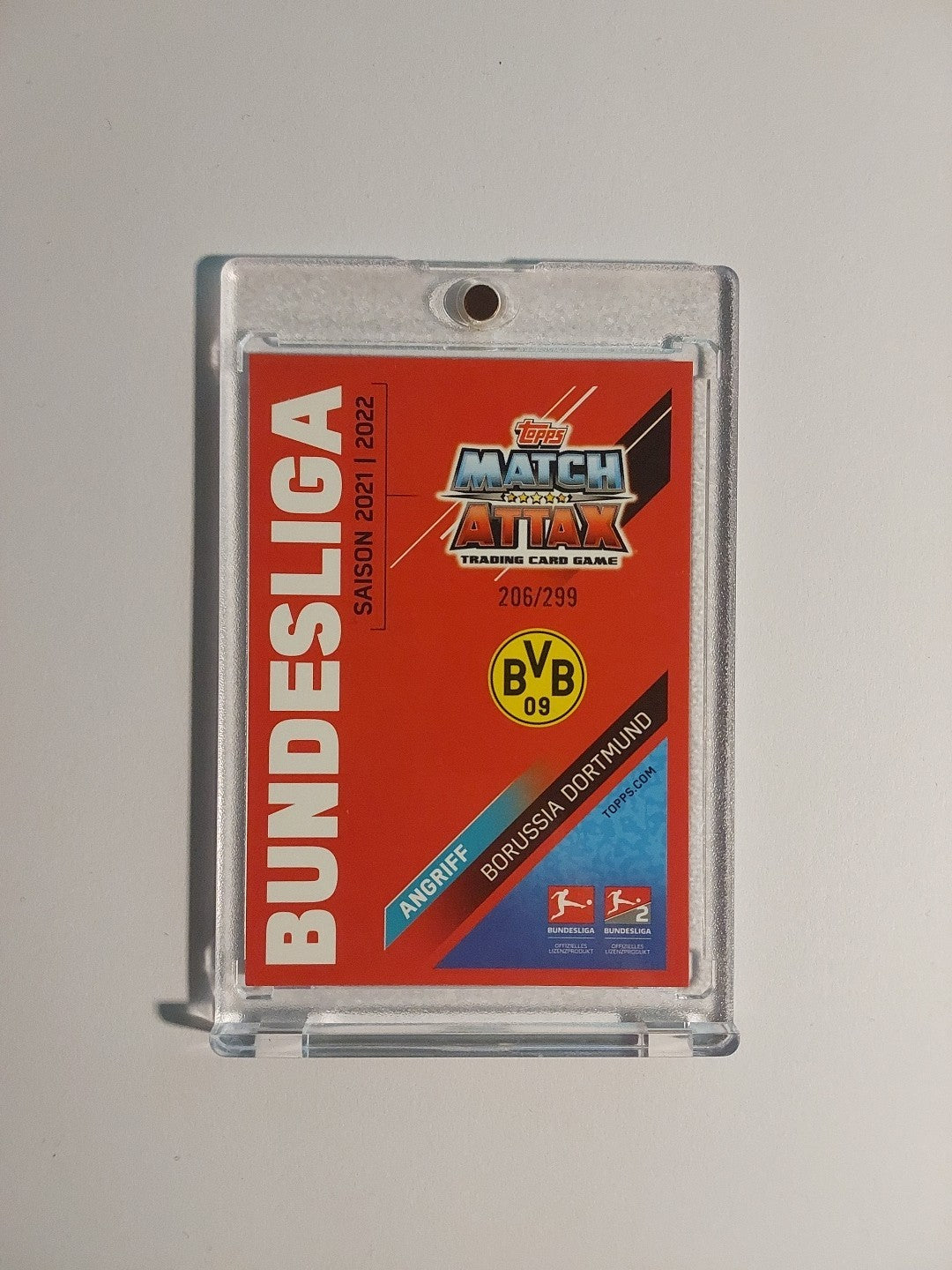 Topps Bundesliga 2021-22 Erling Haaland Dortmund Parallel 206/299 Refractor Rare – Bild 2
