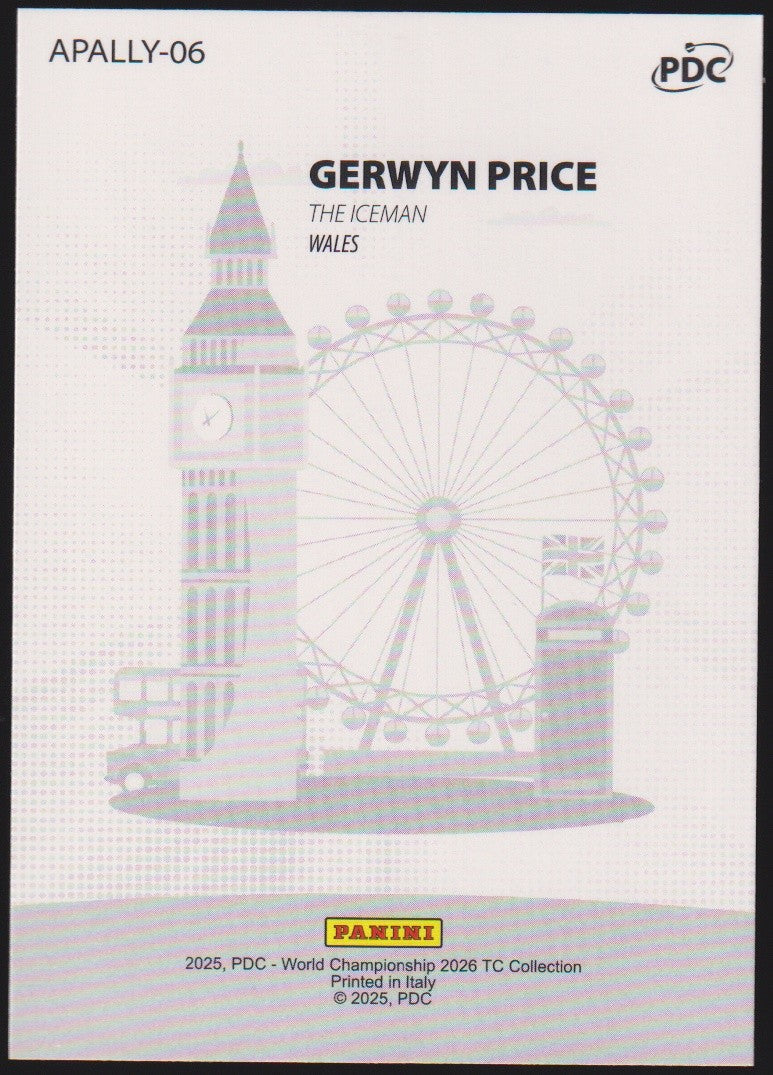 Panini PDC World Championship 2026 Gerwyn Price "The IceMan" Refractor Parallel – Bild 2