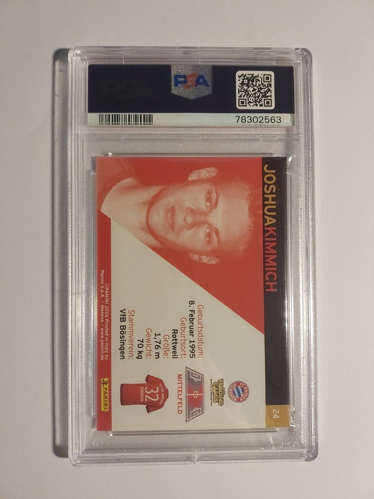 Panini Bayern München 2014-15 Joshua Kimmich Printed Auto Vintage Parallel PSA 7 – Bild 2