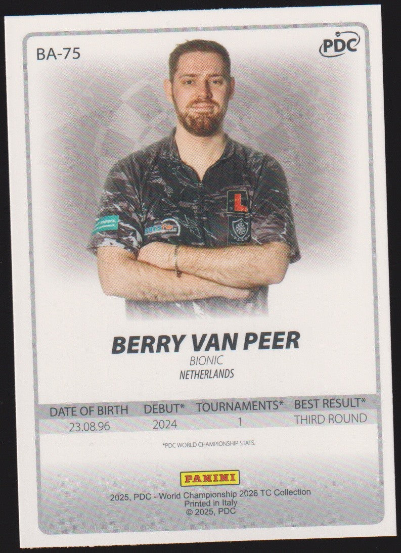 Panini PDC World Championship 2026 Berry Van Peer Refractor Parallel – Bild 2