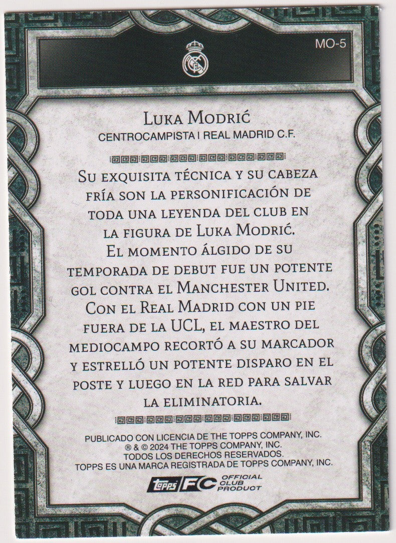 Topps Topps 2024-25 Luka Modrić Real Madrid C.F. Topps Parallel Rare MO-5 – Bild 2