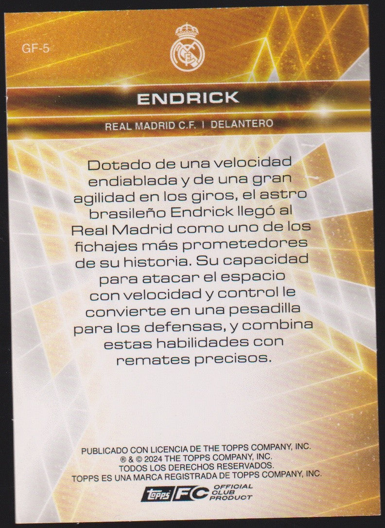 Topps RC 2023-24 Endrick Rookie Real Madrid C.F. Official Club Product Parallel – Bild 2