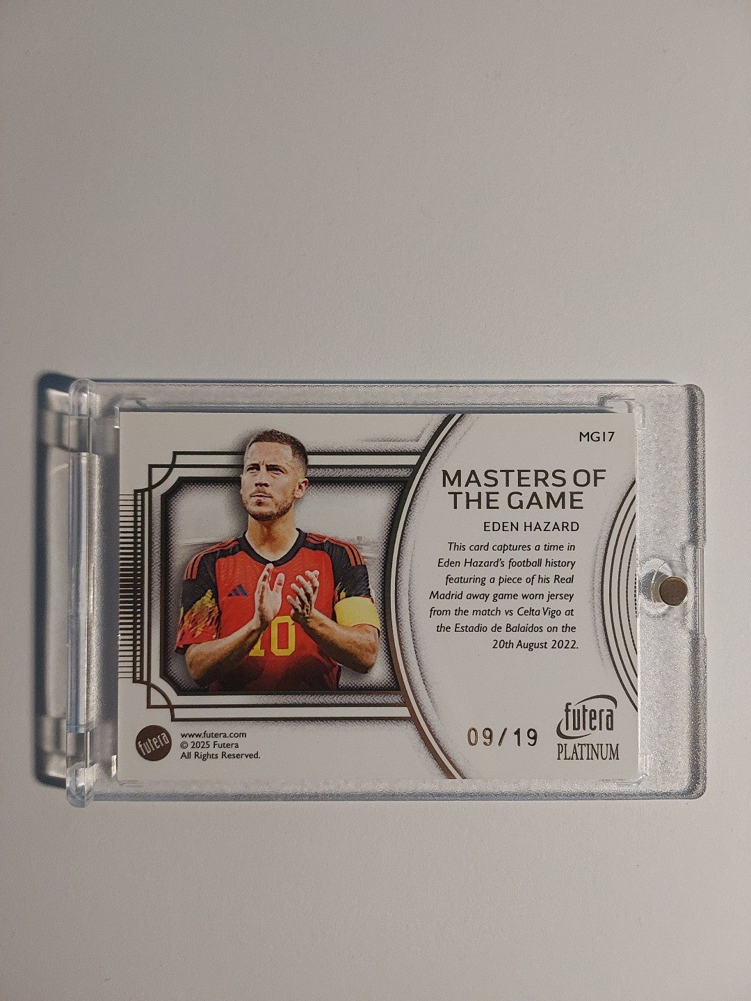 Futera Platinum 2025 Eden Hazard Belgien Real Madrid Patch Relic Parallel 9/19 – Bild 2
