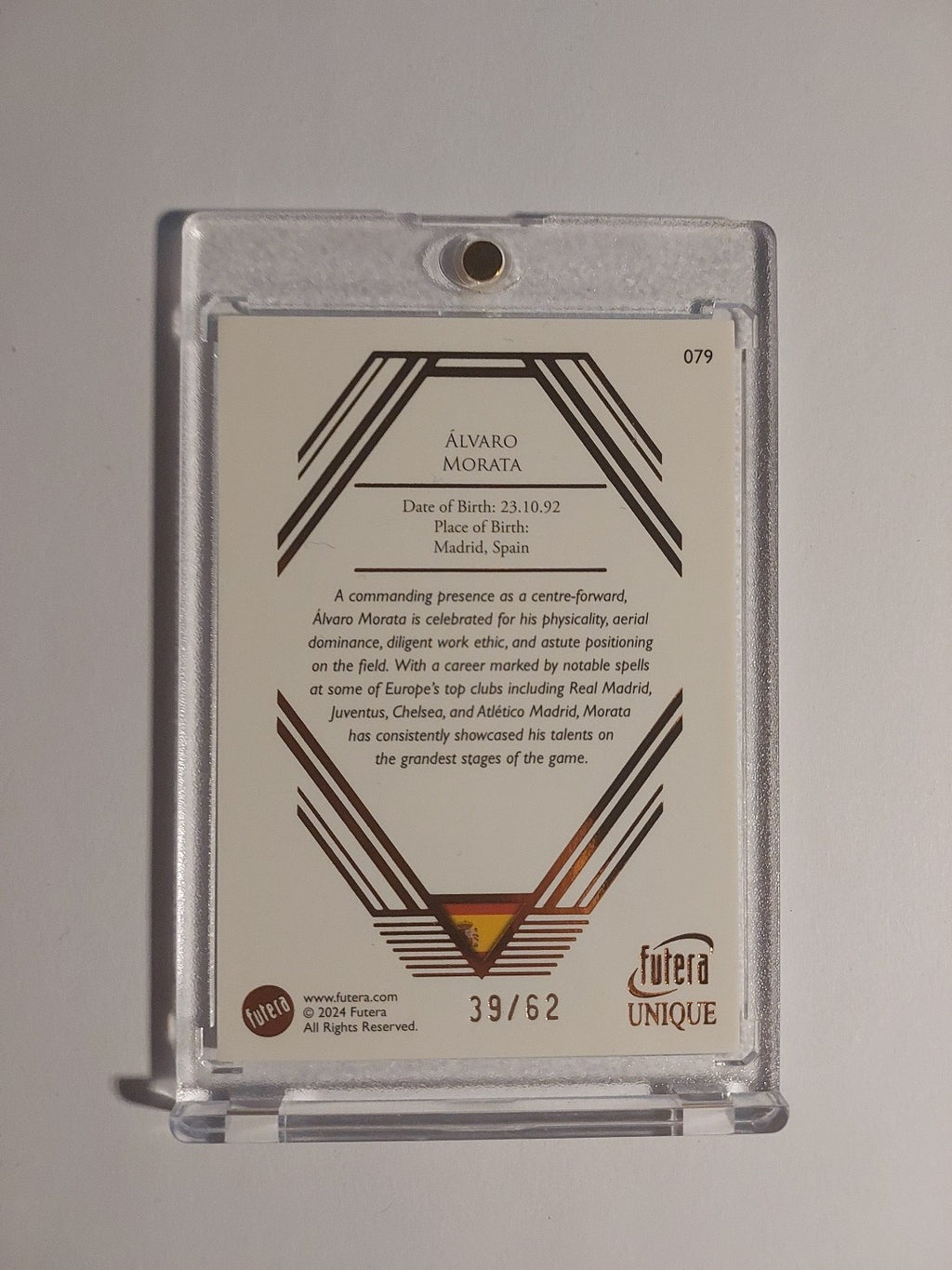 Futera Unique 2024 Alvaro Morata Spain (Spanien) Numbered 39/62 Limited Parallel – Bild 2