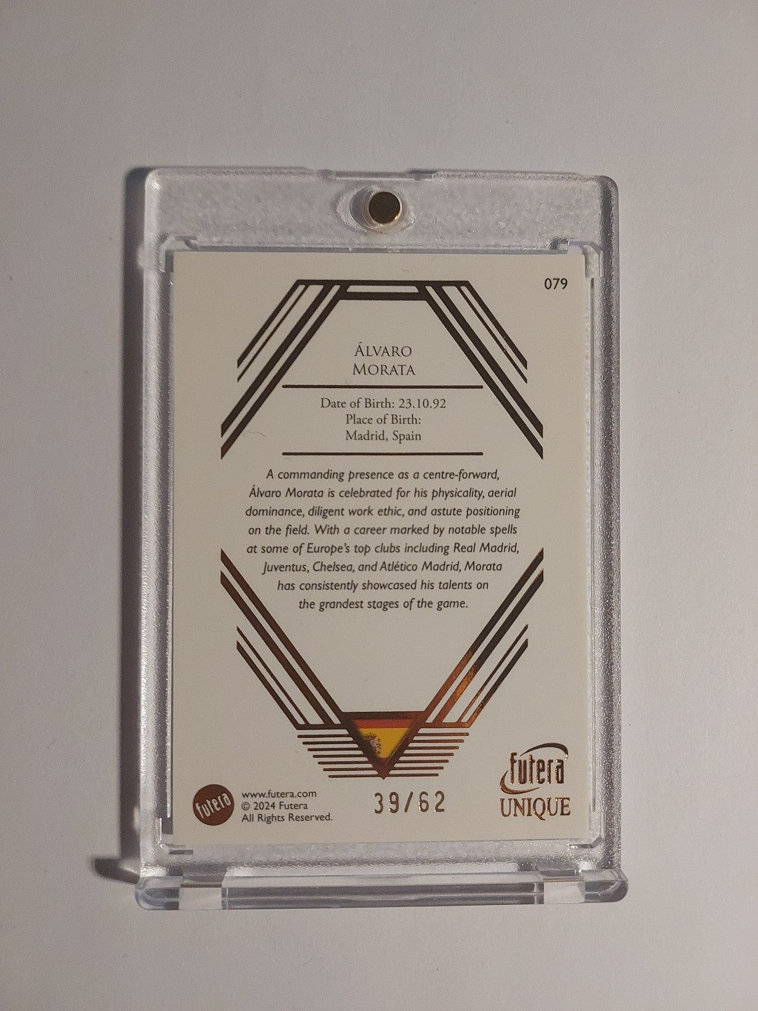 Futera Unique 2024 Alvaro Morata Spain (Spanien) Numbered 39/62 Limited Parallel – Bild 2