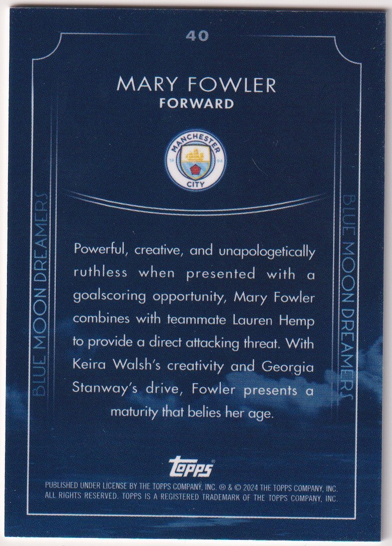 Topps Blue Moon Dreamers 2023-24 Mary Fowler Manchester City Parallel Rare – Bild 2