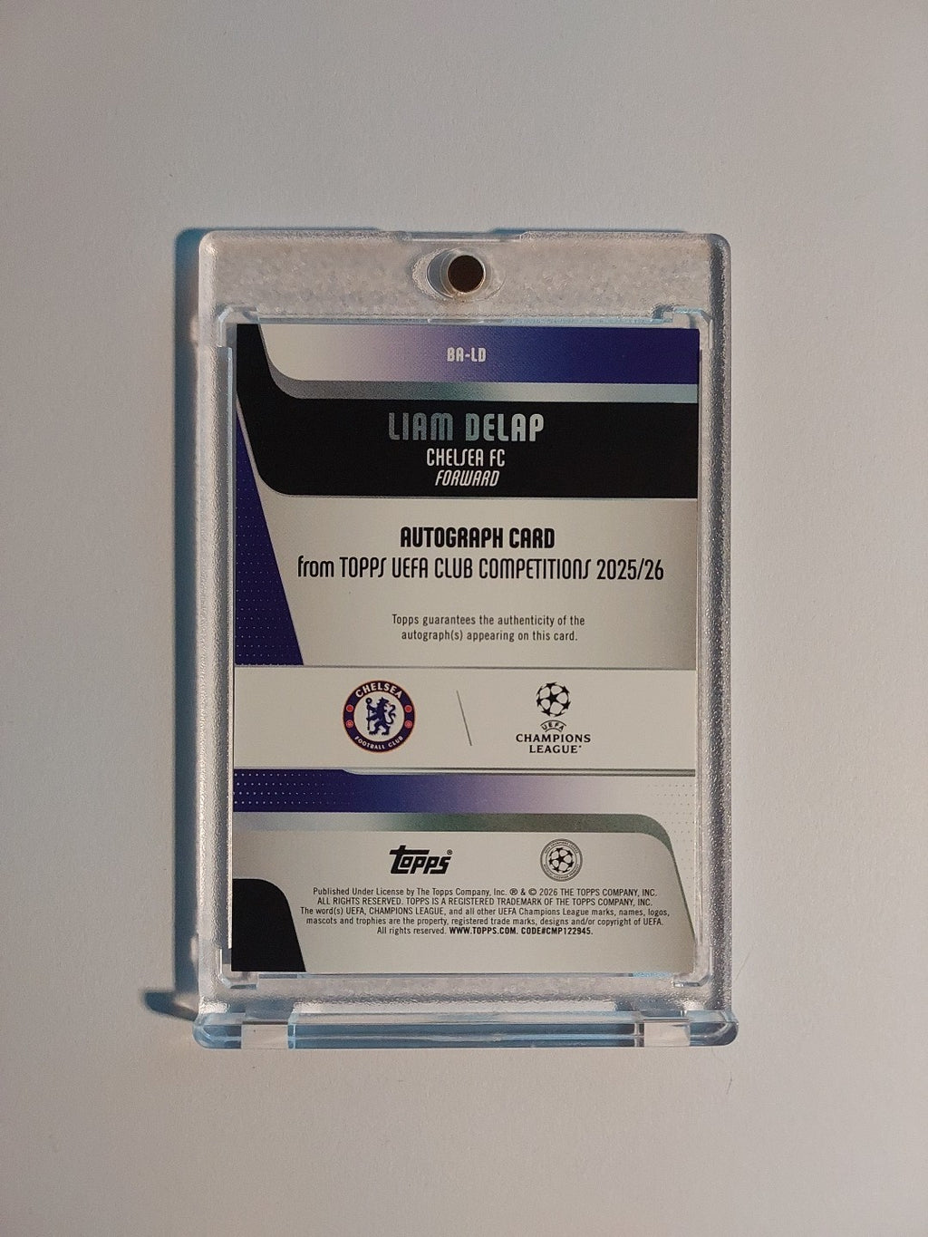 Topps UCC Flagship 2025-26 Liam Delap Chelsea Auto Parallel Refractor Ultra Rare – Bild 2