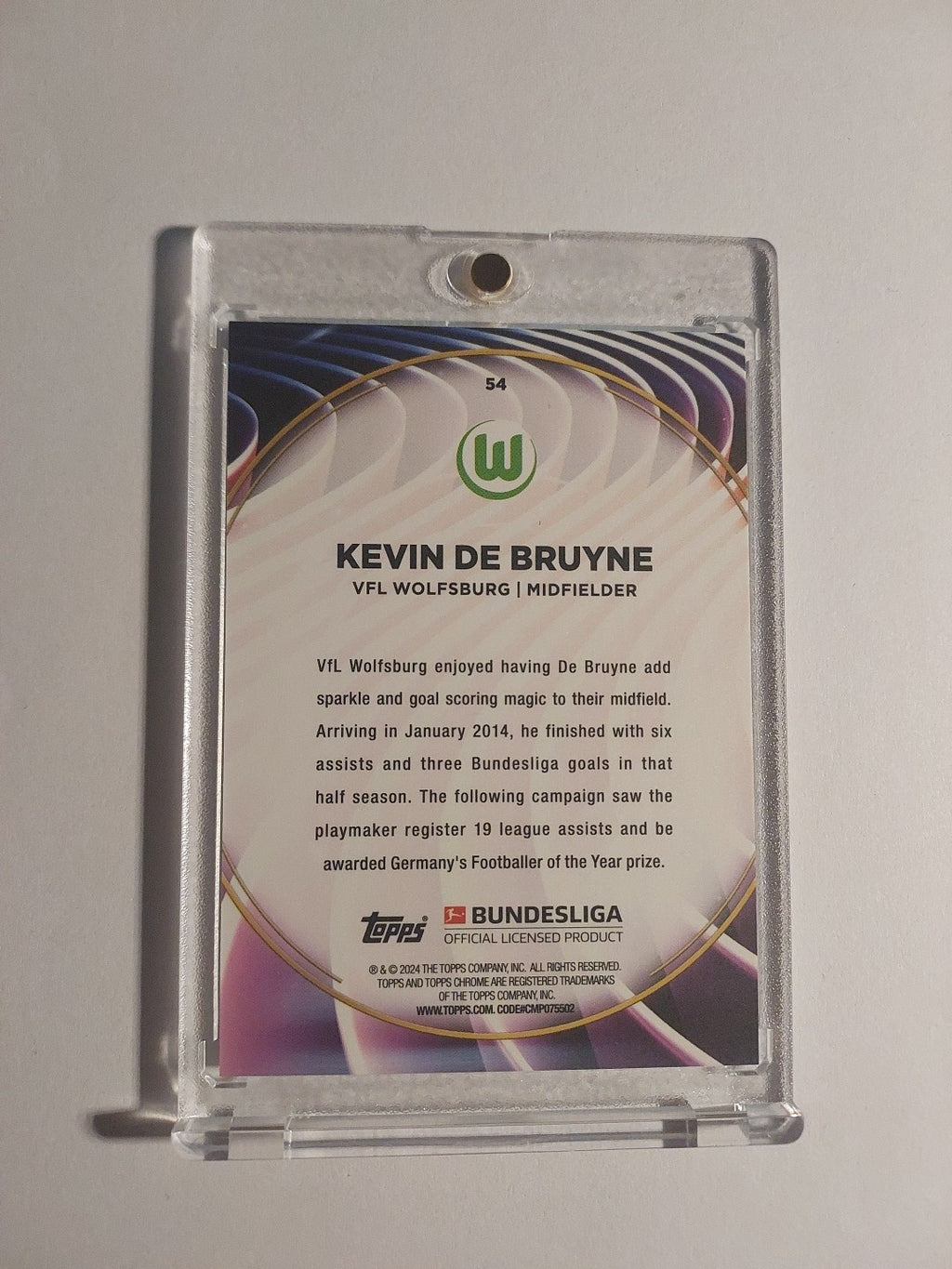 Topps 60 Jahre Bundesliga 2023-24 Kevin De Bruyne Wolfsburg Parallel Rare Hit – Bild 2