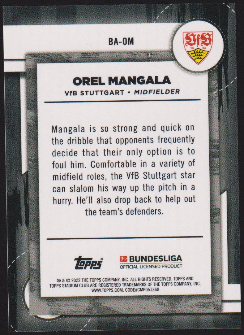Topps Stadium Club Chrome 2021-22 Orel Mangala VfB Stuttgart Parallel Rare – Bild 2