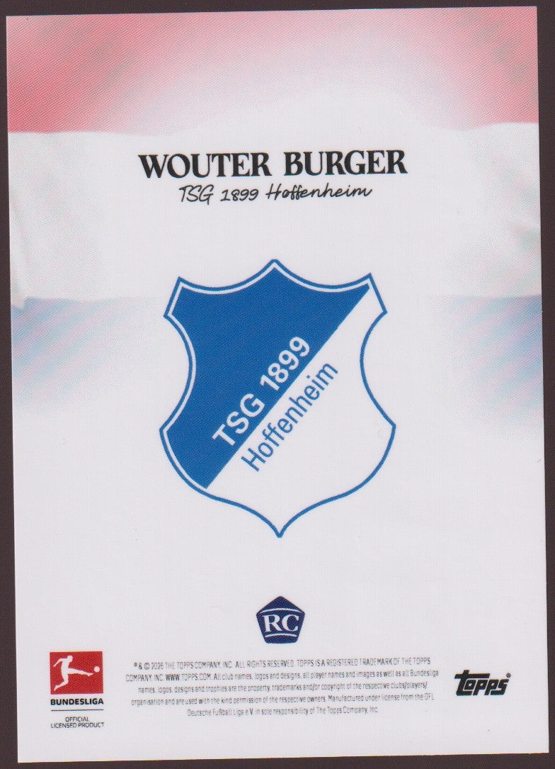 Topps Bundesliga 2025-26 Wouter Burger TSG Hoffenheim Parallel 25/50 Rookie – Bild 2