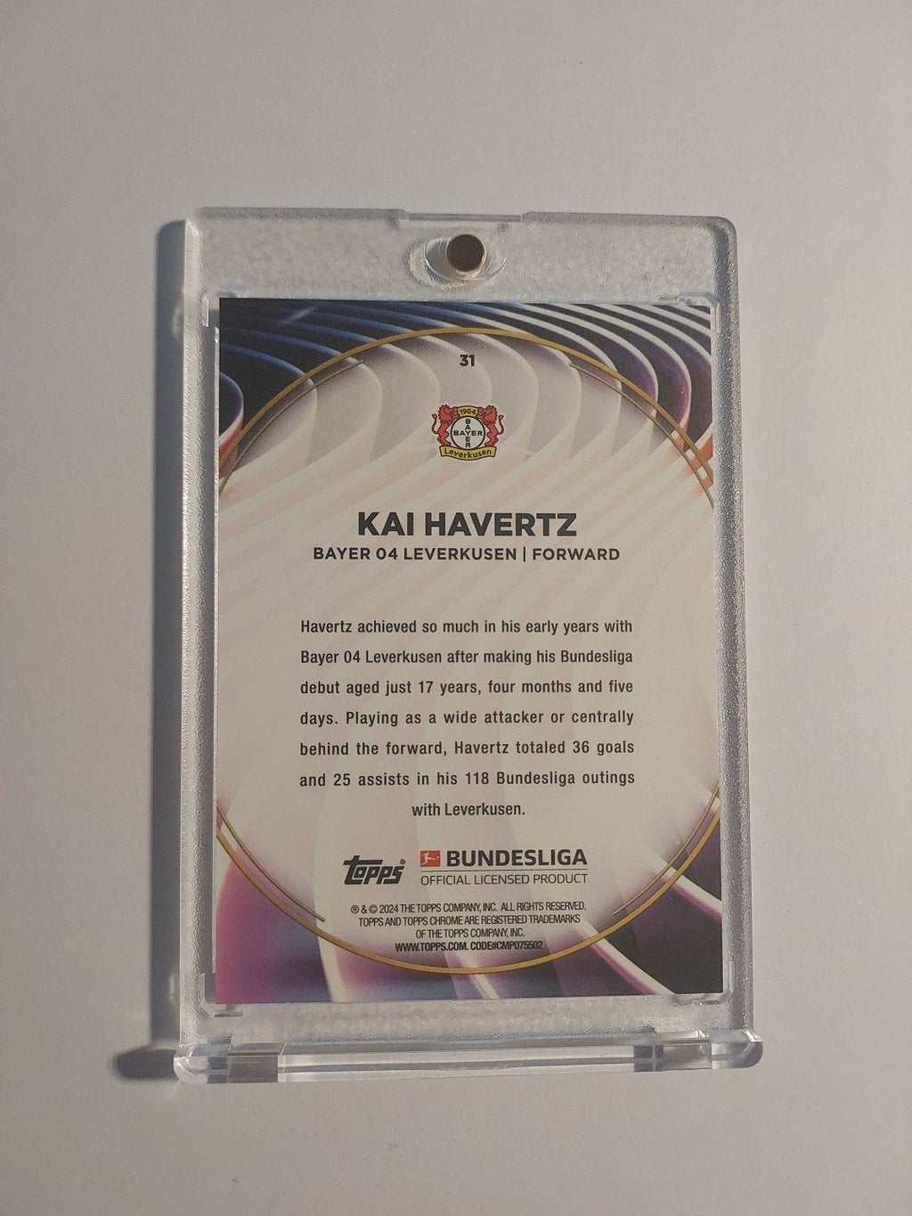 Topps 60 Jahre Bundesliga 2023-24 Kai Havertz Bayer Leverkusen Parallel Rare – Bild 2