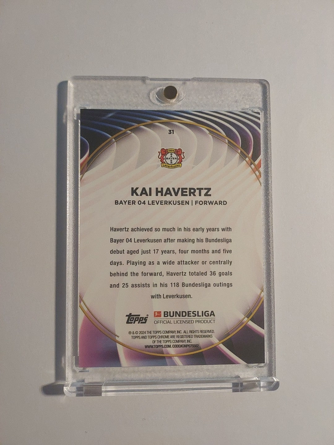 Topps 60 Jahre Bundesliga 2023-24 Kai Havertz Bayer Leverkusen Parallel Rare – Bild 2