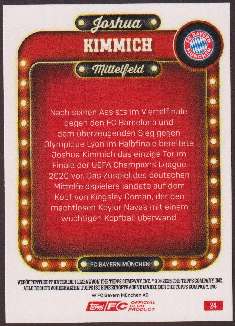 Topps 2025-26 Joshua Kimmich FC Bayern München Parallel 40/75 Rare – Bild 2