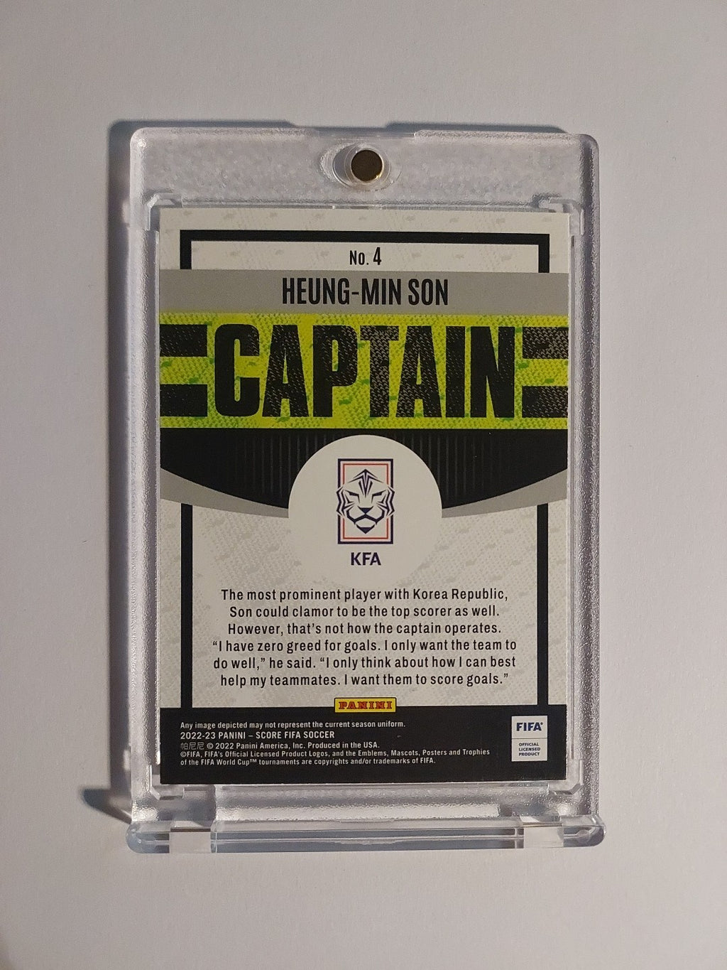 Panini Score 2022-23 Heung Min Son Südkorea Captain Parallel Ultra Rare Hit – Bild 2