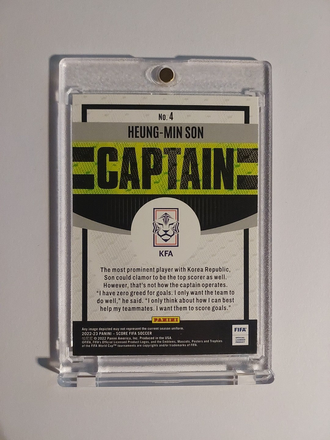 Panini Score 2022-23 Heung Min Son Südkorea Captain Parallel Ultra Rare Hit – Bild 2