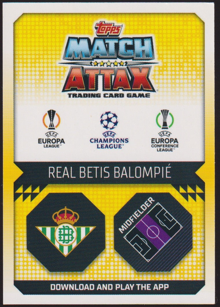 Topps William Carvalho Real Betis Balompié Europa League Parallel – Bild 2