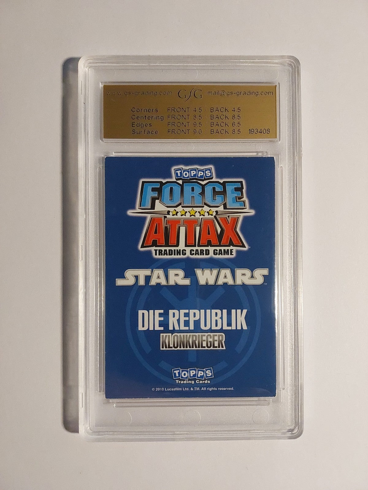 Topps Star Wars 2010 Klonkrieger Waxer Republik GSG 5.5 = PSA Vintage Rare – Bild 2
