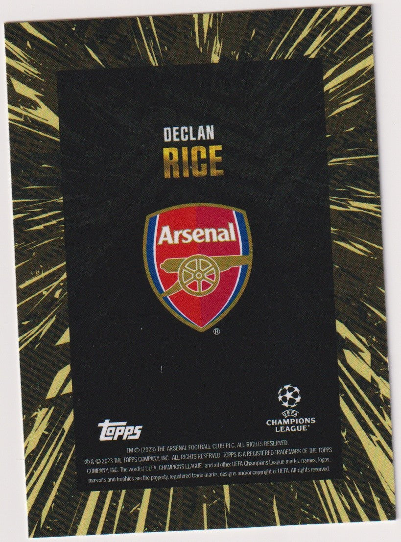 Topps Gold 2022-23 Declan Rice Arsenal UEFA Champions League Parallel Rare – Bild 2