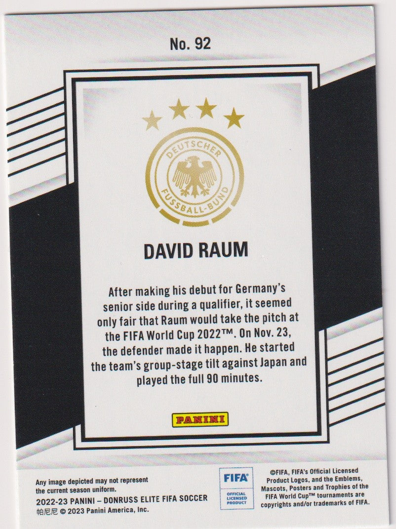 Panini 2022-23 Panini - DonRuss Elite FIFA Soccer 2023-24 David Raum Deutscher – Bild 2