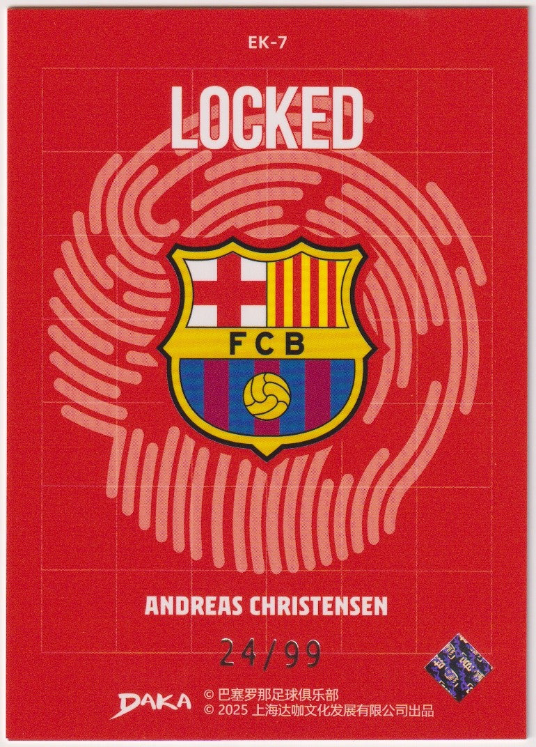 Daka Locked 2024-25 Andreas Christensen FC Barcelona EK-7 Parallel 24/99 – Bild 2