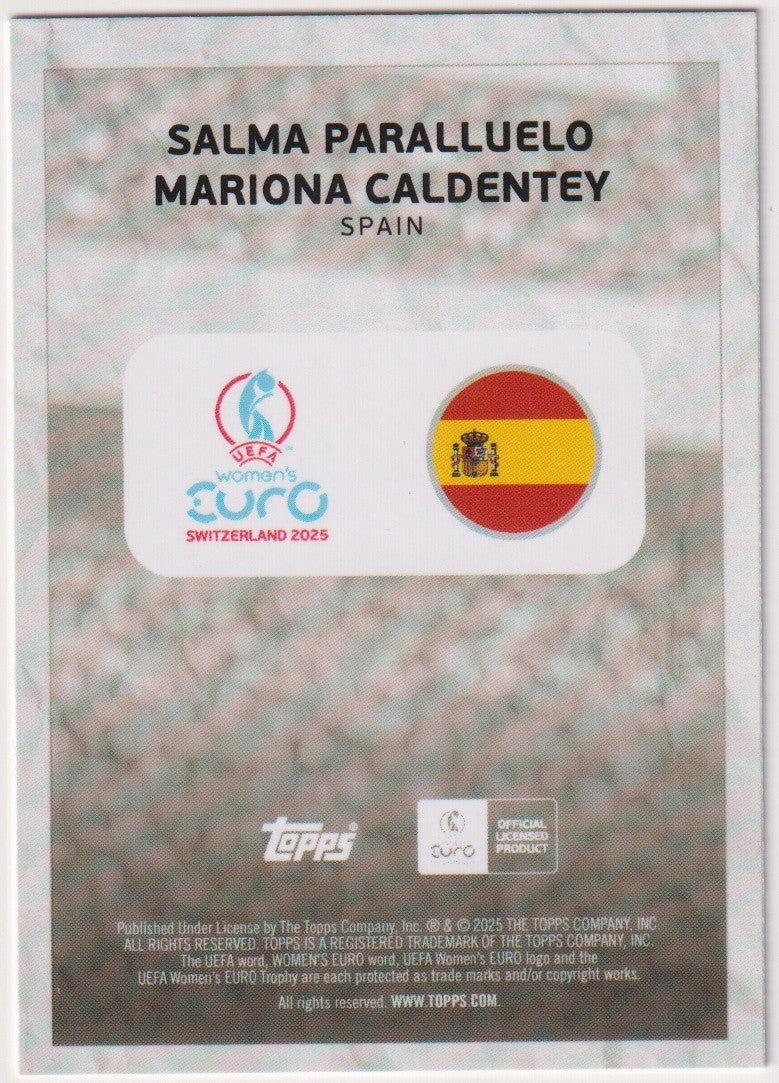 Topps 2025-26 Salma Paralluelo, Mariona Caldentey Spanien Parallel Rare – Bild 2