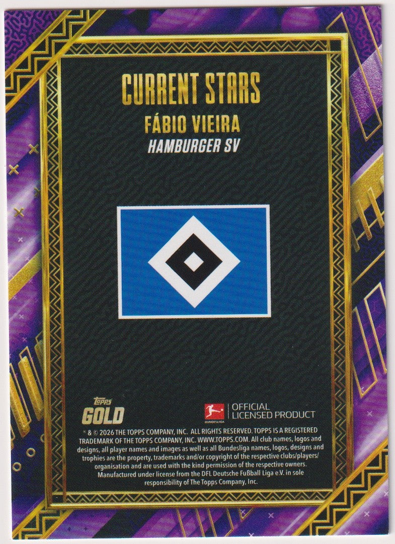 Topps Current Stars 2025-26 Fabio Vieira Hamburger SV Parallel 40/50 Rare – Bild 2