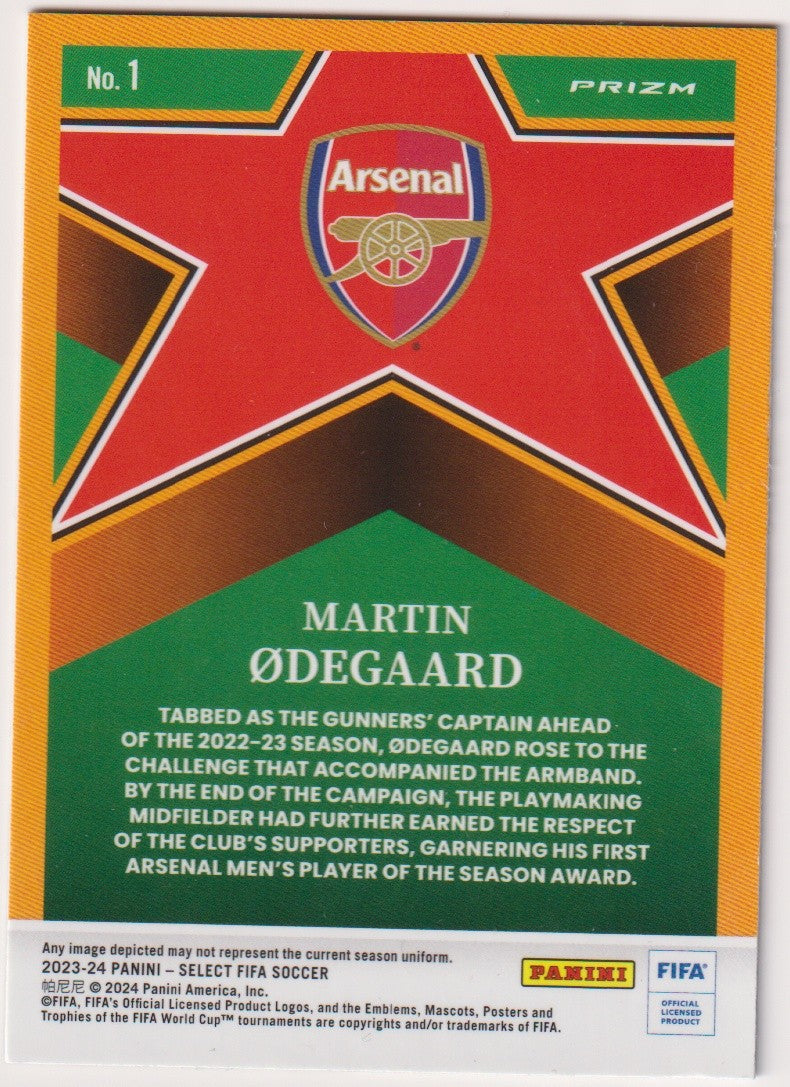Panini Select Stars 2023-24 Martin Odegaard Arsenal - FIFA Soccer Parallel Nr. 1 – Bild 2