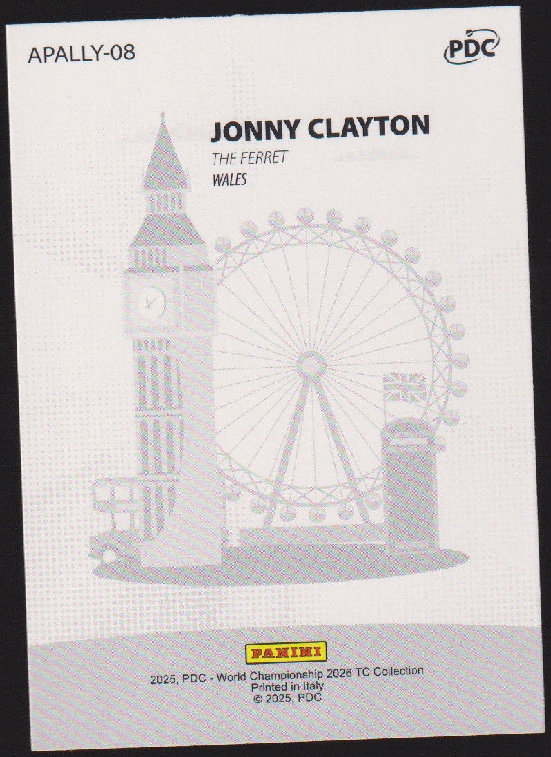 Panini PDC World Championship 2026 Jonny Clayton "The Ferret" Refractor Parallel – Bild 2
