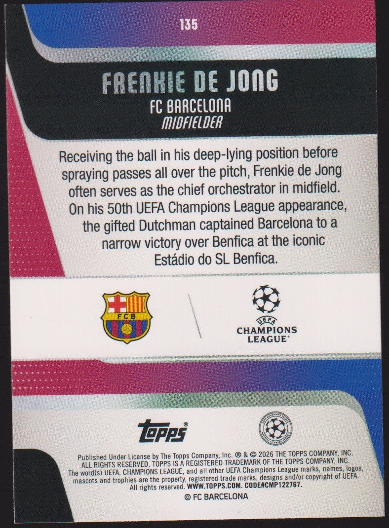 Topps Champions League 2025-26 Frenkie de Jong FC Barcelona Parallel 43/99 – Bild 2
