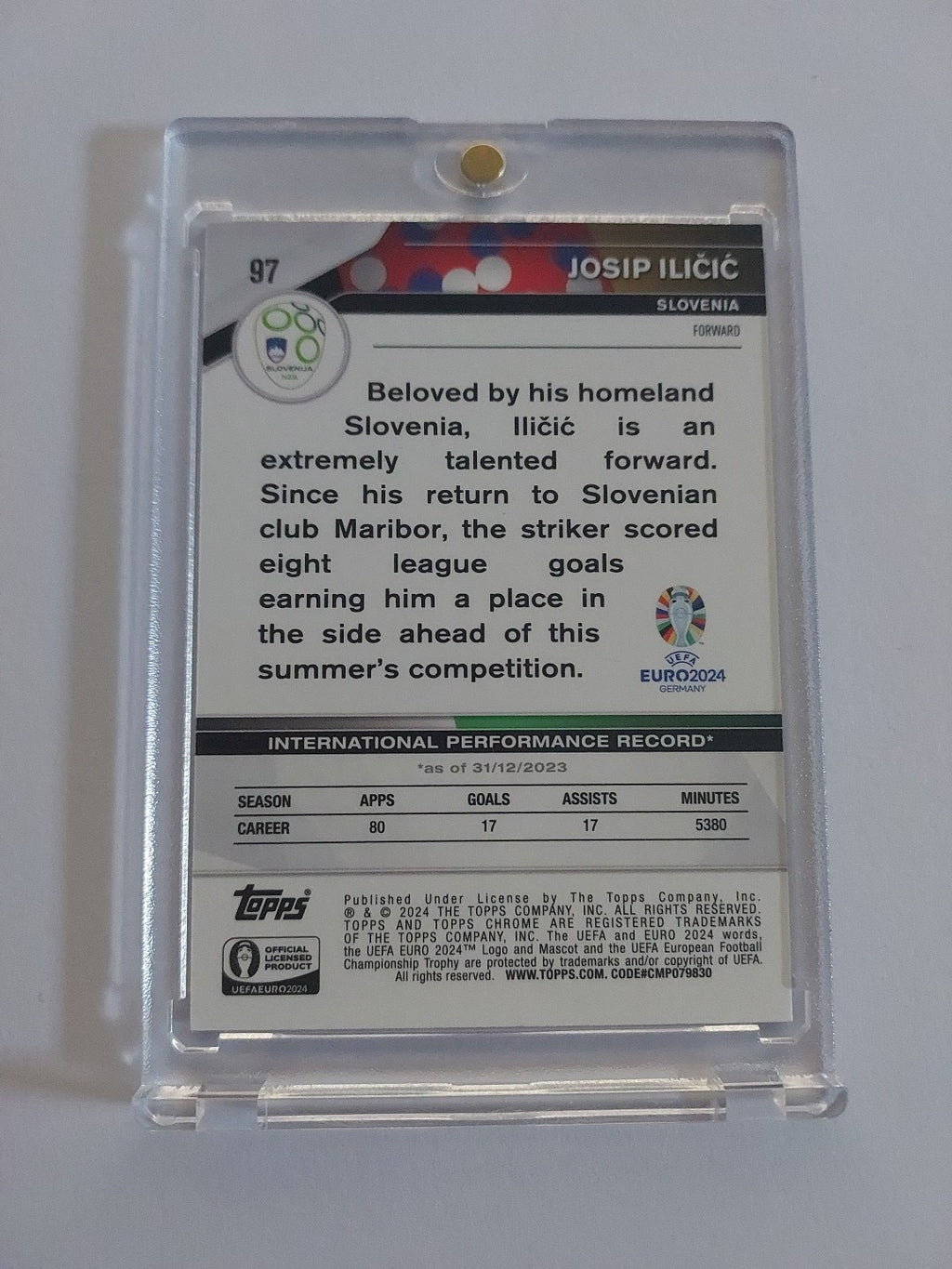 Topps UEFA Euro 2024 Josip Ilicic Slowenien (Parallel: 34/175 + Topps Chrome) – Bild 2