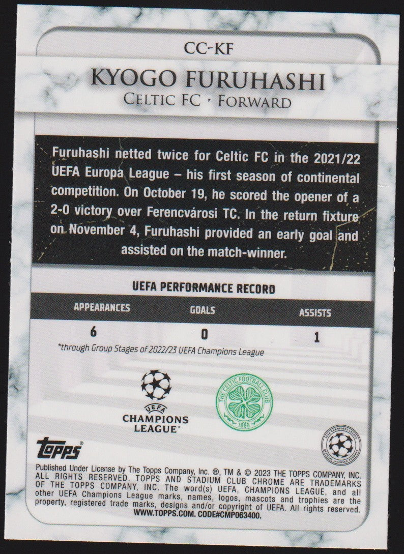 Topps Stadium Chrome 2021-22 Kyogo Furuhashi Celtic FC Parallel Rare – Bild 2