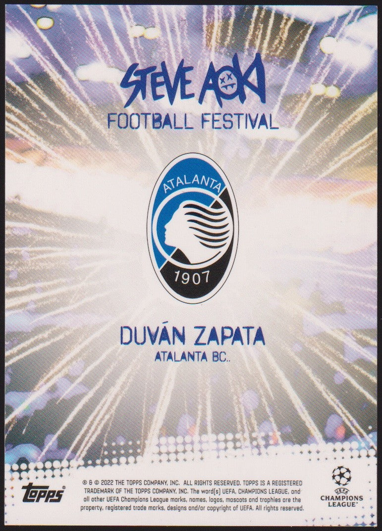 Topps Football Festival 2021-22 Duván Zapata Atalanta BC. 1907 Parallel Rare – Bild 2