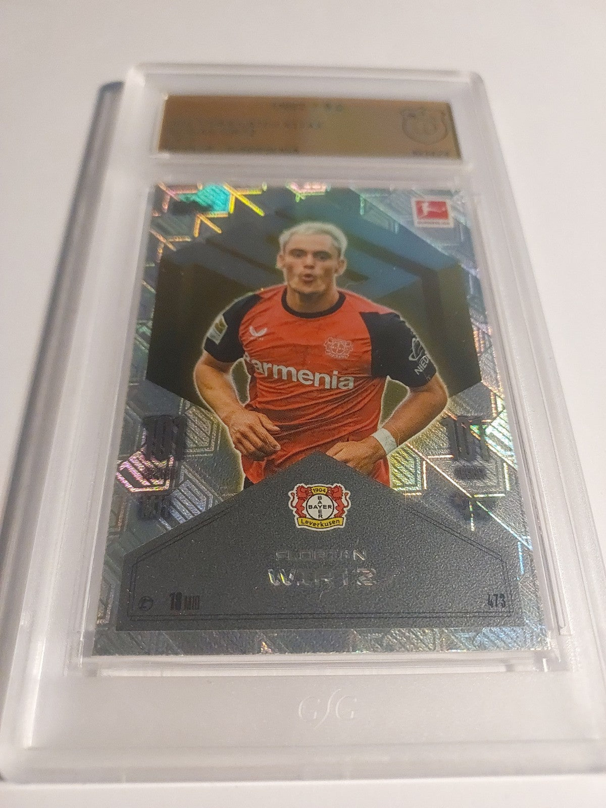 Topps Fußball 2024 Florian Wirtz Bayer Leverkusen GSG 9 = PSA Club 100 Refractor – Bild 2