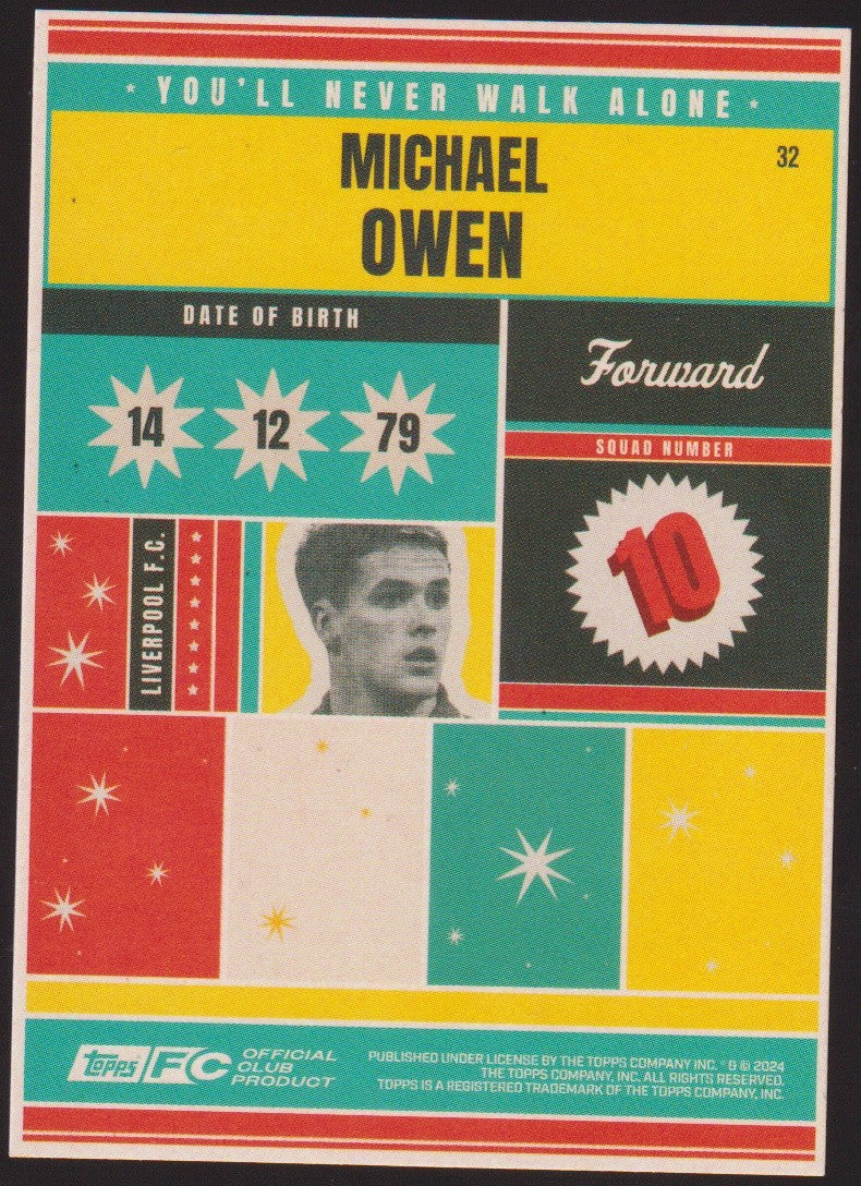 Topps 2023-24 Michael Owen Liverpool F.C. Official Club Product Parallel – Bild 2
