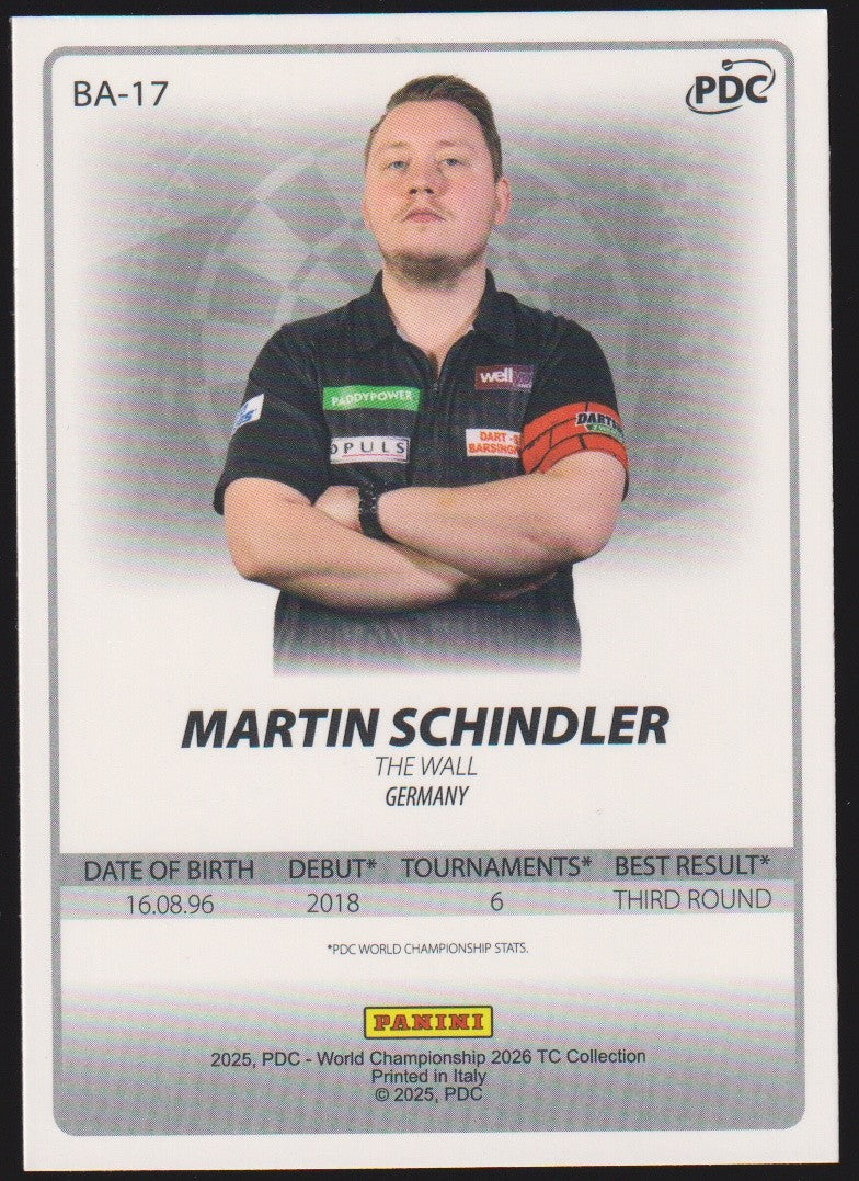 Panini PDC World Championship 2026 Martin Schindler Refractor Parallel – Bild 2