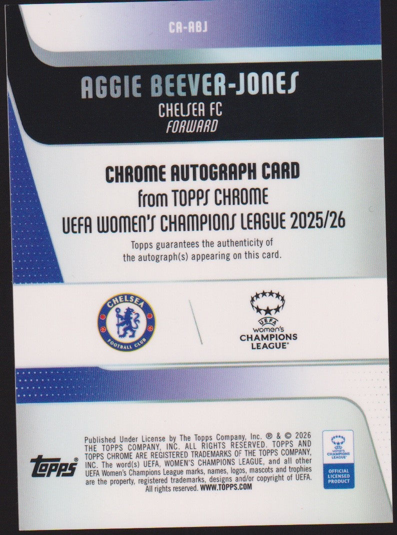 Topps 2025-26 Aggie Beever-Jones Auto Chelsea Parallel 44/55 Gold Refractor – Bild 2