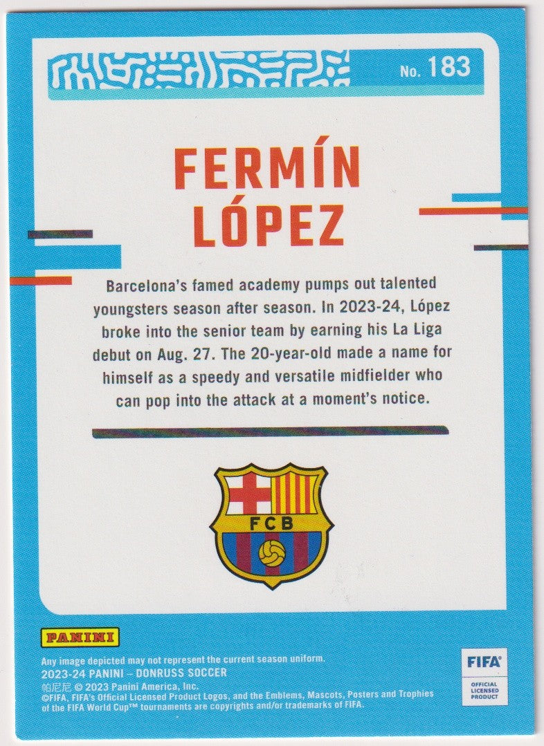 Panini Donruss Soccer 2023-24 Fermín López Rookie Barcelona Parallel – Bild 2