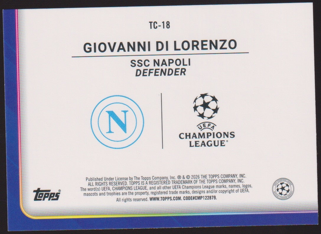Topps Trophy Chasers 2025-26 Giovanni Di Lorenzo SSC Napoli Parallel Rare – Bild 2