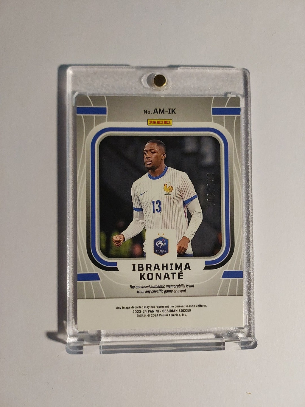 Panini Obsidian 2023-24 Ibrahima Konate Frankreich Parallel 108/199 Relic Patch – Bild 2