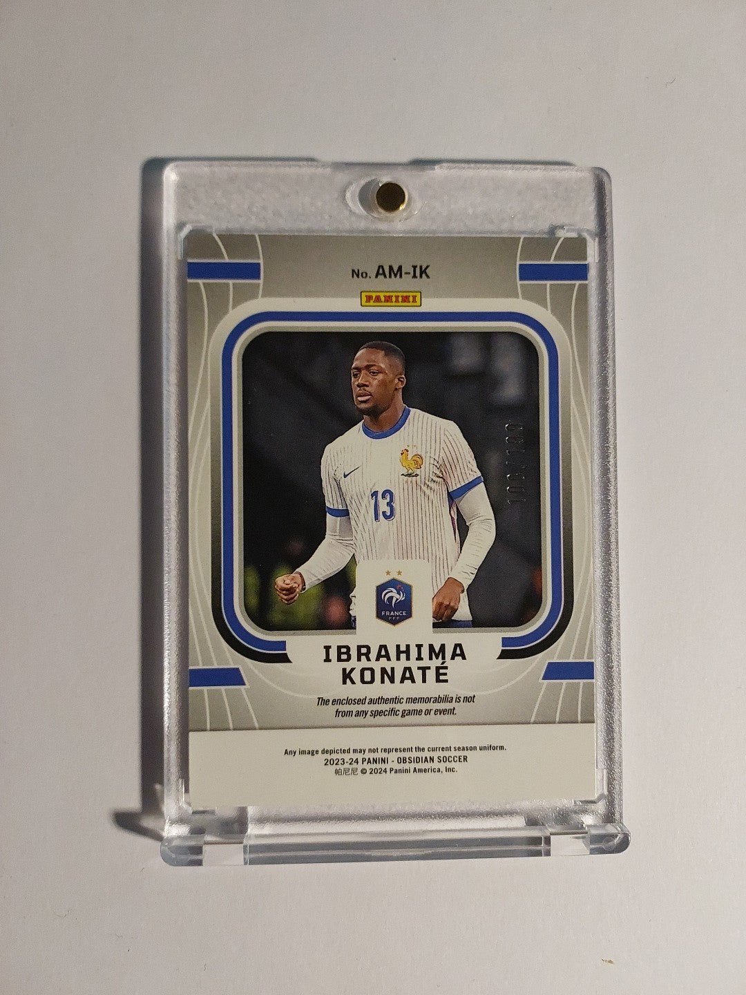 Panini Obsidian 2023-24 Ibrahima Konate Frankreich Parallel 108/199 Relic Patch – Bild 2