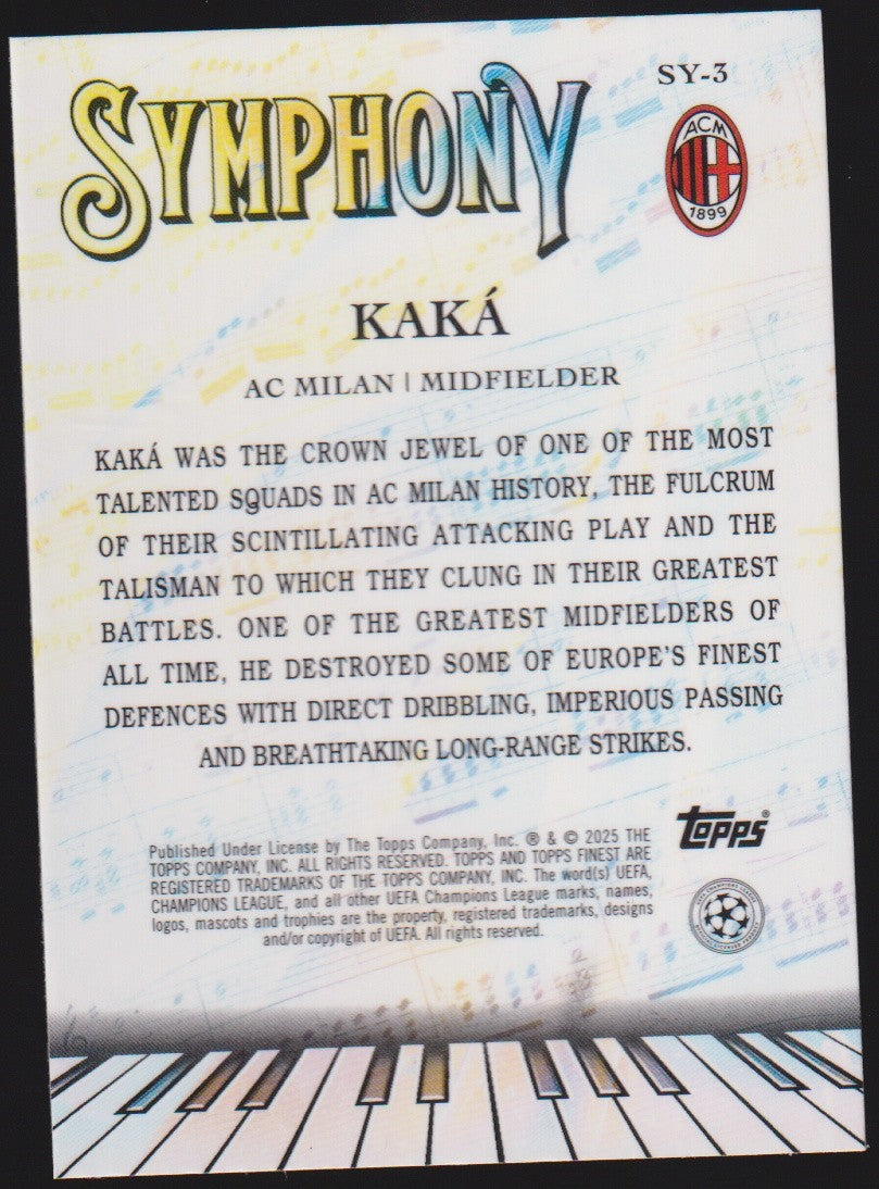 Topps finest 2024-25 Kaká AC Milan Symphony Parallel Rare – Bild 2