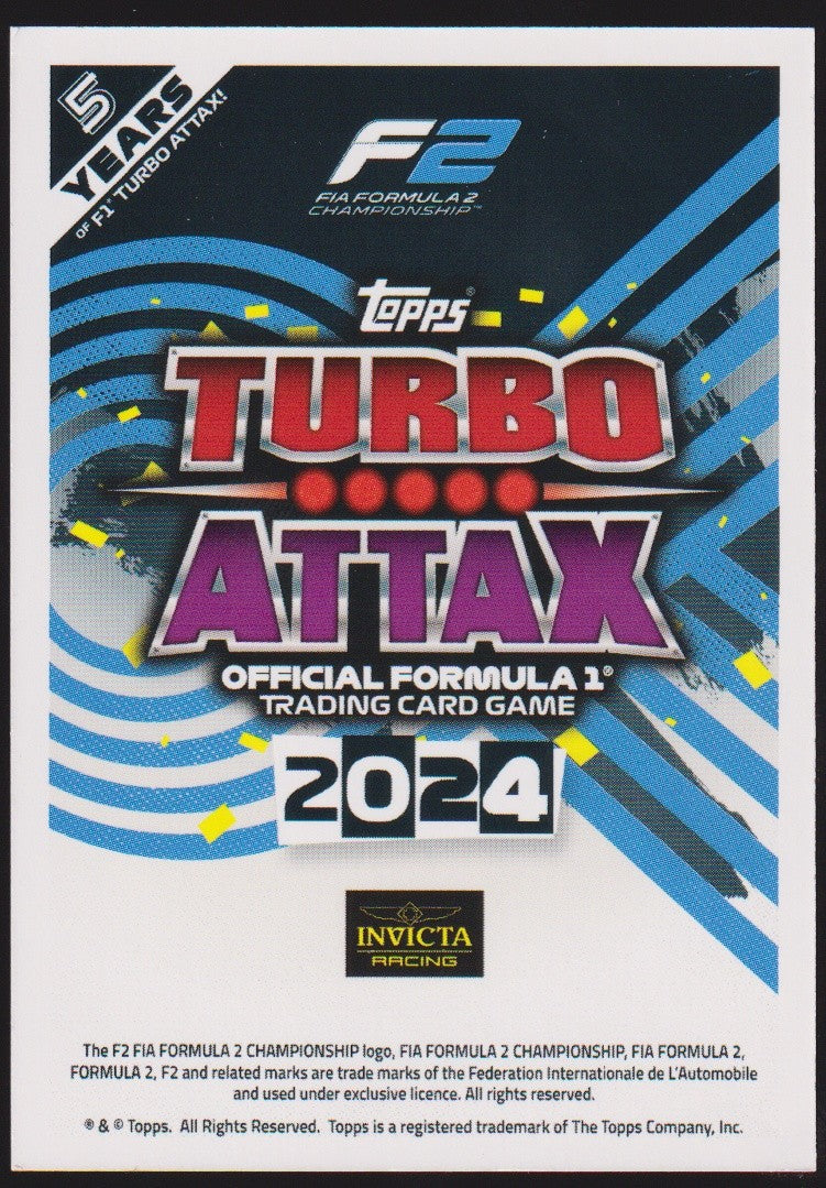 Topps Turbo Attax 2024 Gabriel Bortoleto Invicta Racing Parallel Rare Nr. 271 – Bild 2