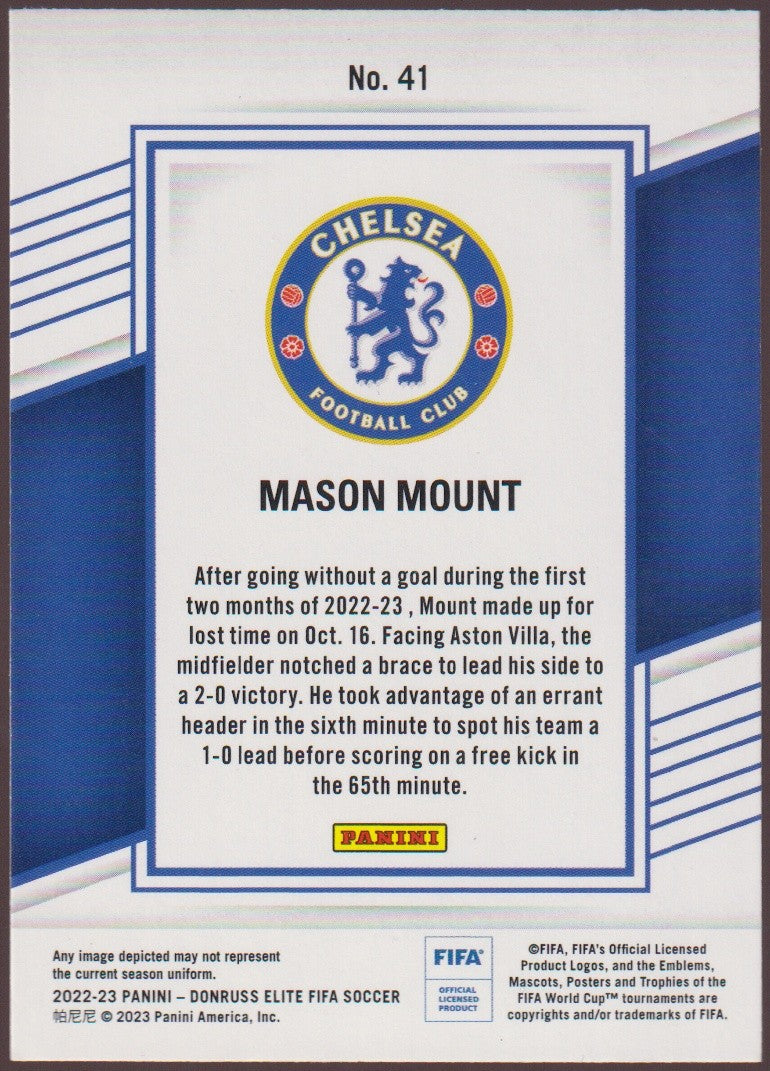 Panini Elite 2022-23 Mason Mount Chelsea FC Donruss FIFA Soccer Parallel Rare – Bild 2