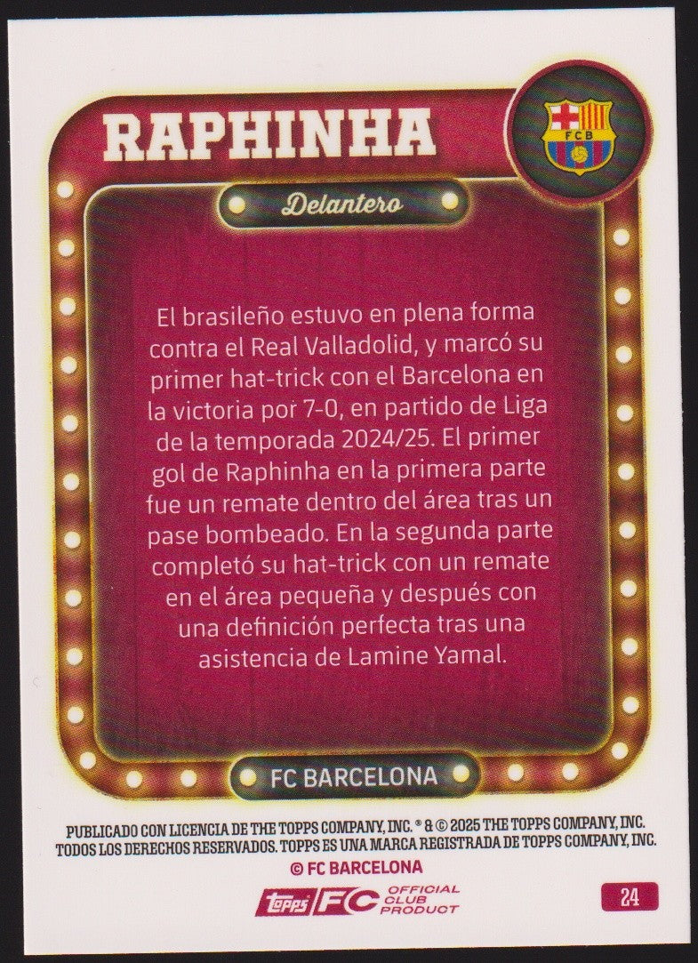 Topps 2024-25 Raphinha FC Barcelona Parallel 229/275 Rare – Bild 2