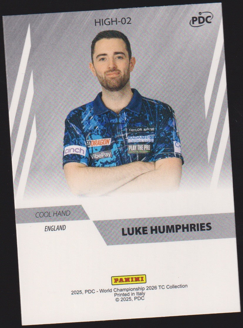 Panini PDC World Championship 2026 Luke Humphries "Cool Hand" Refractor Parallel – Bild 2