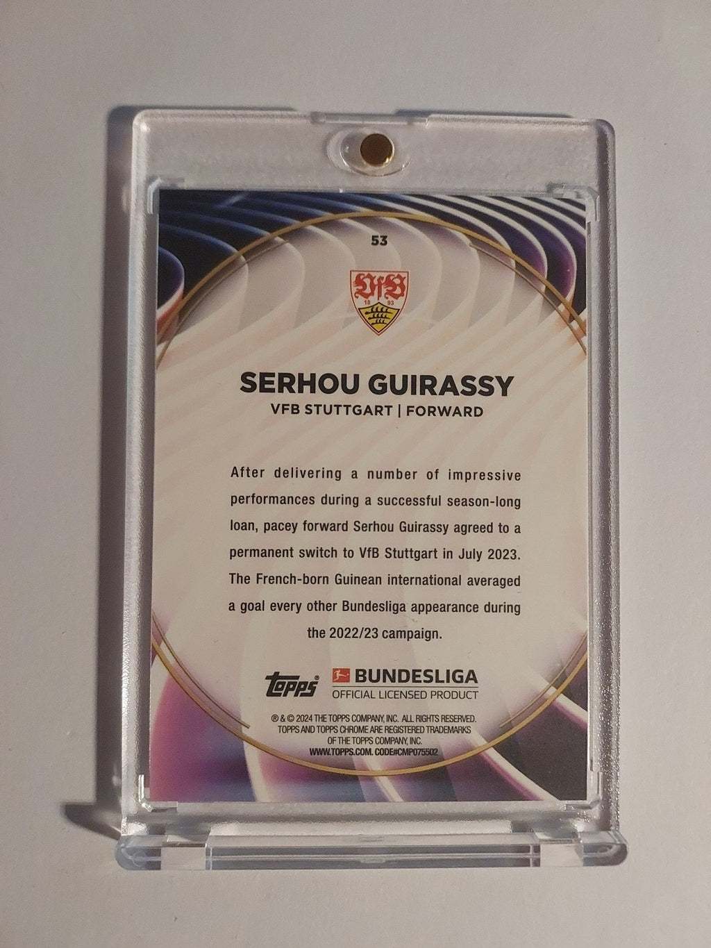 Topps 60 Jahre Bundesliga 2023-24 Serhou Guirassy VFB Stuttgart Limited Parallel – Bild 2