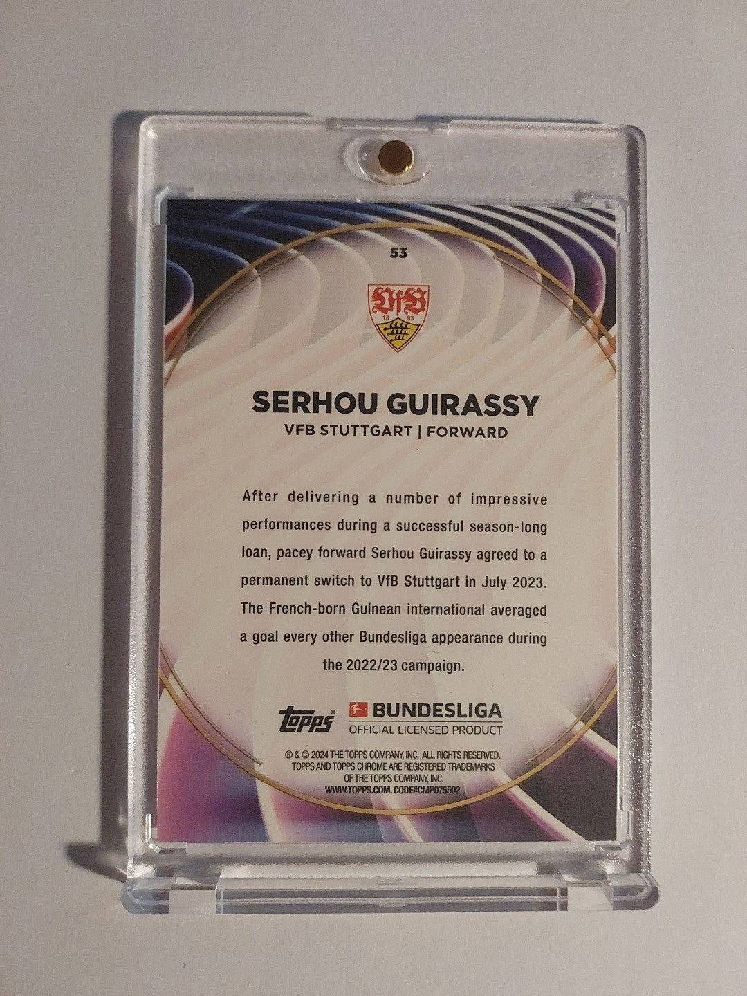Topps 60 Jahre Bundesliga 2023-24 Serhou Guirassy VFB Stuttgart Limited Parallel – Bild 2