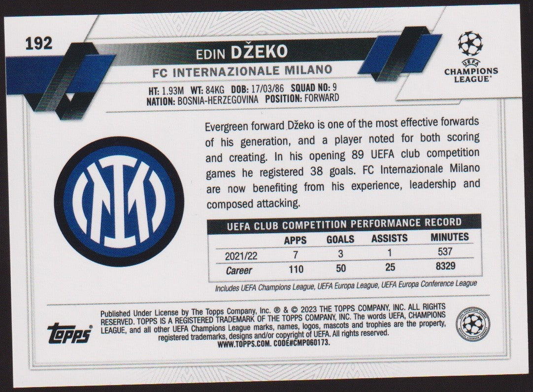 Topps Chrome 2022-23 Edin Džeko FC Internazionale Milano Parallel Refractor – Bild 2