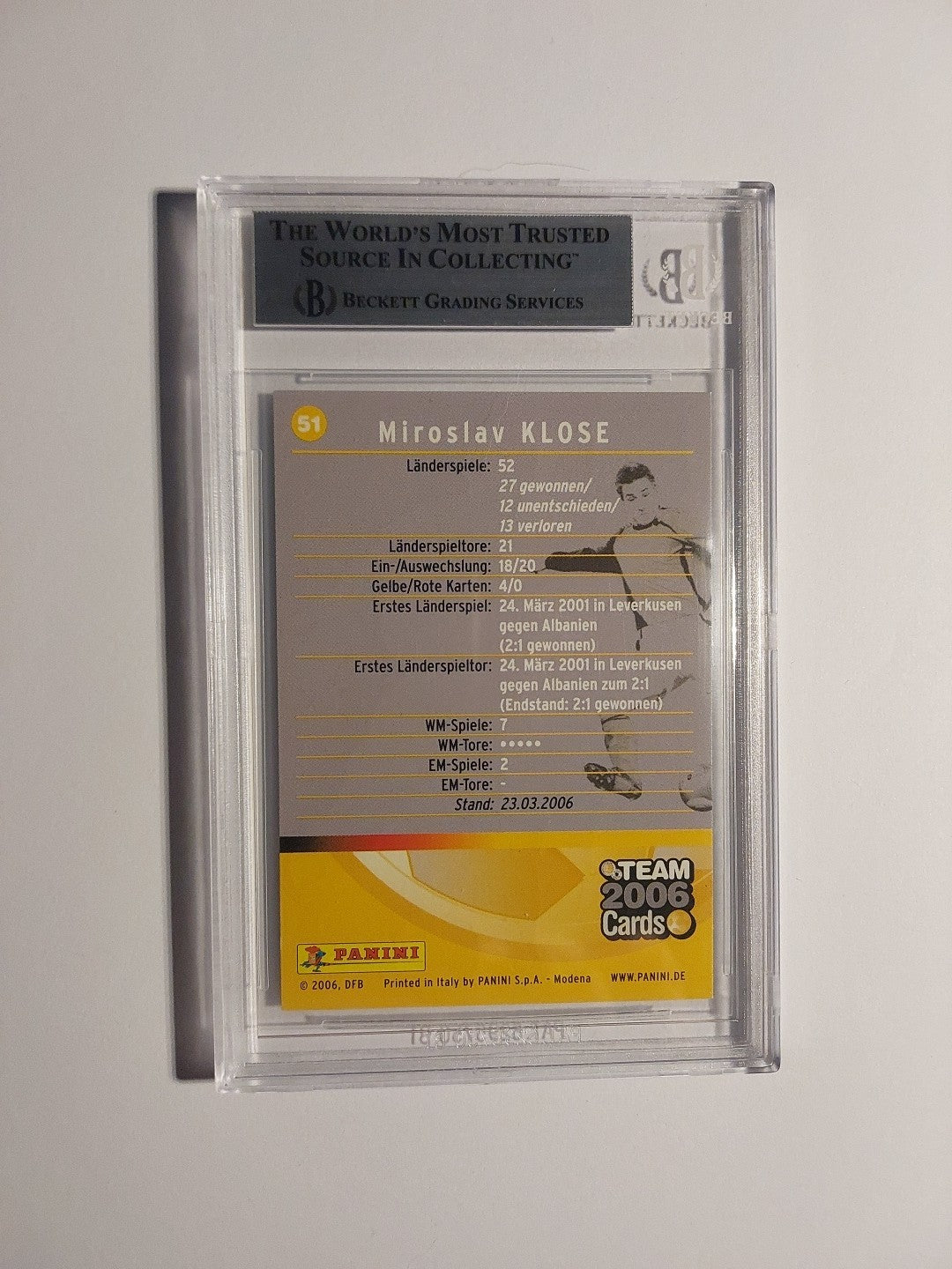 Panini World Cup 2006 Miroslav Klose Deutschland Parallel Refractor BGS 8.5 PSA – Bild 2